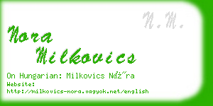 nora milkovics business card